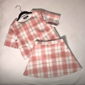 Missguided Pink Plaid Co-ord Set